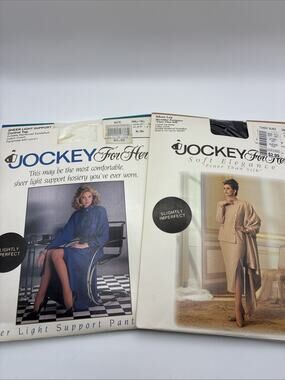 Vintage Jockey For Her Sheer Pantyhose Small Tuxedo Black/ White 1992-1993